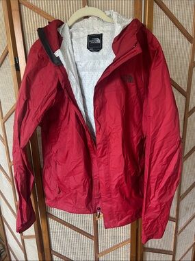 North Face Red Rain Coat - S